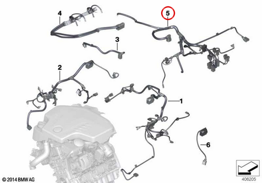 Câblage moteur pour le module de transmission OEM 12537630867 pour BMW F30, F34, F32, F33, F36. BMW d'origine.