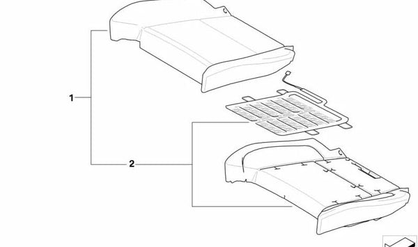 Cojín asiento confort OEM 52107292790 para BMW X5 E70 y X6 E71, E72. Pieza original BMW para asiento delantero. Ideal para restaurar la comodidad del asiento de fábrica. Original BMW.