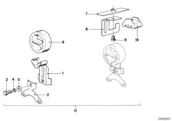 Soporte de suspensión del tubo de escape OEM 18211246567 para BMW Serie 3 E21, modelos 315 y 316. Original BMW.