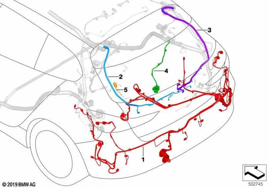 Rear Wiring Harness Repair Kit for BMW 1 Series F40 (OEM 61115A07A45). Original BMW.