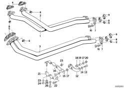 Abrazadera de escape OEM 18211707889 para BMW Serie 3 E30 325iXDrive. Original BMW.