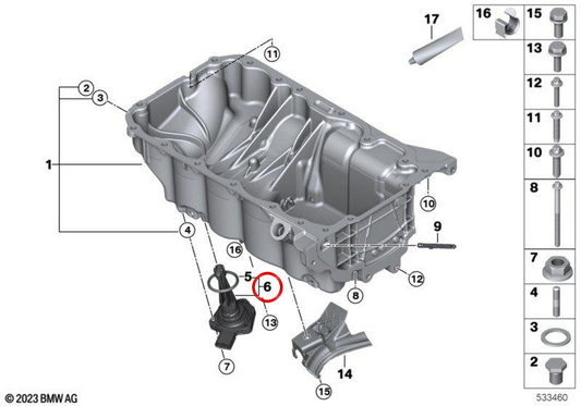 Ölstandsensor OEM 12615A740A4 für BMW 2er Serie F78 Gran Coupé 225L, M235L xDrive und X1 U12 20Li, 25Li, 25Lix, M35Lix… u. mehr. Original BMW.