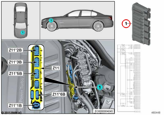 Module d'alimentation intégré OEM 12639470044 pour BMW G20, G21, G30, G31, G38, G11, G12, G01, G05. BMW d'origine.