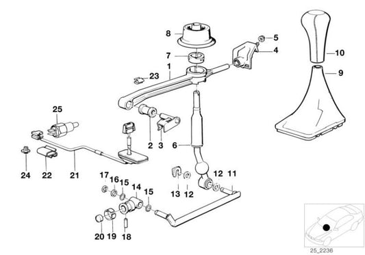 Varilla de conexión curvada OEM 25111221922 para BMW Serie 5 E34 518i, 518g... y más. Original BMW.