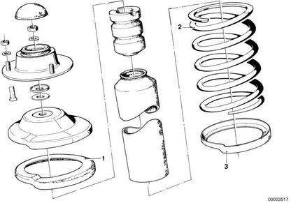 Muelle helicoidal OEM 31331115479 para BMW E21 {316i, 318, 318i, 320} (modelos fabricados entre 1975 y 1983). Original BMW.