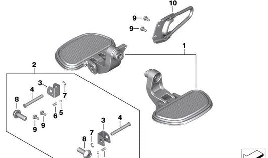 Protección de talón izquierda OEM 46718392688 para motos BMW R 18, R 18 Classic. Original BMW Motorrad.