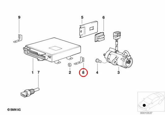 Supporto a destra OEM 12711741256 per BMW E38, E31. BMW originale.