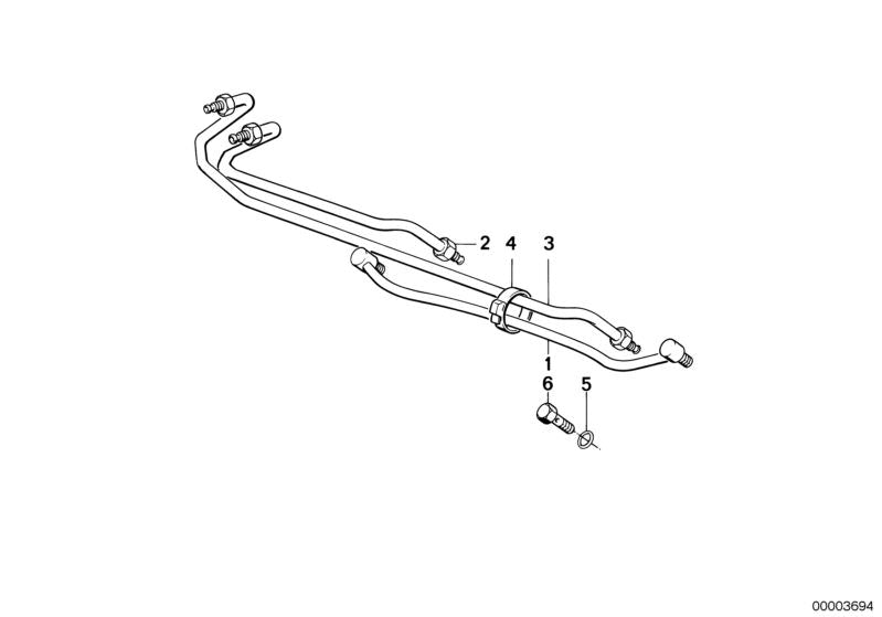 Direzione del tubo idraulico OEM 32131127635 per BMW E30 {316, 316i, 318i}. Compatibile con modelli manuali e automatici. BMW originale.