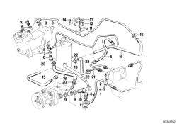 Tubería de dirección hidráulica OEM 32412225325 para BMW Serie 5 E28, Serie 6 E24. Original BMW.