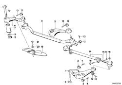 Brazo de barra de acoplamiento izquierdo OEM 32211125738 para BMW Serie 5 E28, Serie 6 E24. Original BMW.