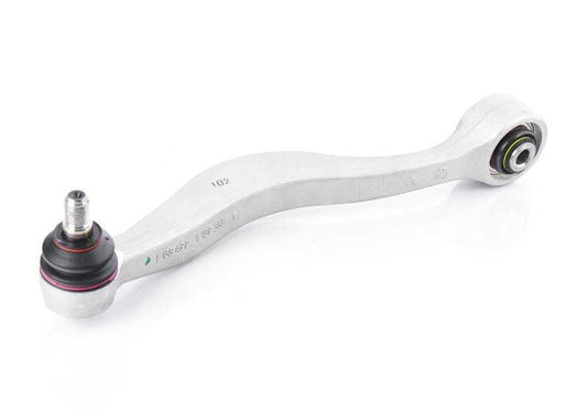 Brazo de suspensión delantero izquierdo de aluminio OEM 31121138477 para BMW E31 {840i, 840Ci, 850i, 850Ci}. Compatible con modelos con cambio manual o automático. Original BMW.