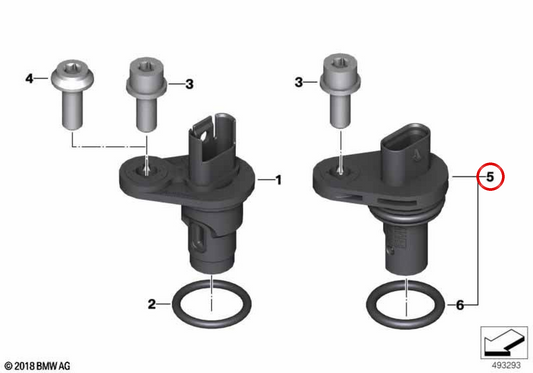 Sensor del árbol de levas OEM 12728559634 para motos BMW R nineT, R nineT Pure, R nineT Scrambler, R nineT Racer, R nineT Urban G/S... y más. Original BMW Motorrad.
