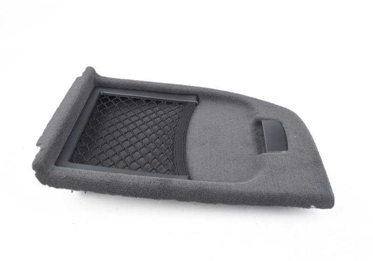 Tapa interior izquierda maletero negra OEM 51477369395 para BMW F16 y F86. Original BMW.