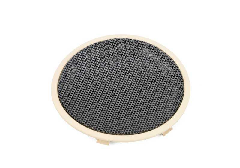 Rejilla altavoz puerta color beige OEM 51417345190 para BMW F15, F16. Pieza interior original BMW.