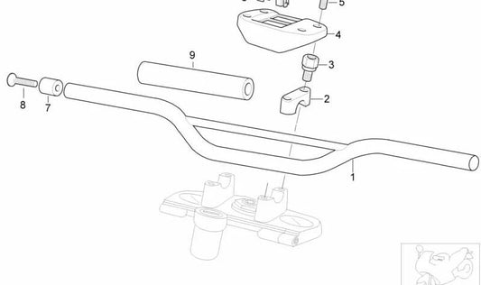 Guiador OEM 32717655837 para motocicletas BMW F 650 GS, F 650 GS Dakar. Originais BMW Motorrad.