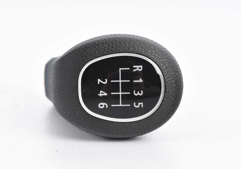 Pomo de cambio de marchas de plástico 6 velocidades OEM 25117529088 para BMW E87, E90, E91, X1, X3... y más. Original BMW.