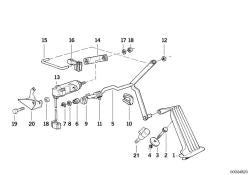 Potenciómetro del pedal de acelerador OEM 12721747630 para BMW Serie 7 E32, Serie 8 E31. Original BMW.