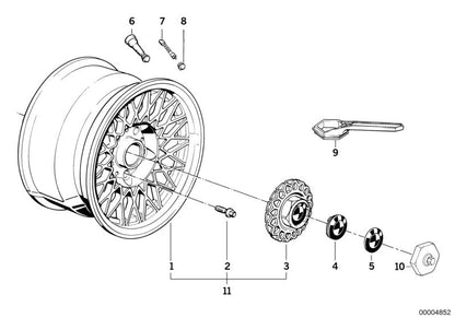 Tapacubos llanta 171mm OEM 36132225623 para BMW E28, E24 y E23. Original BMW.