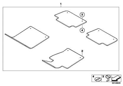 Juego De Alfombrillas Velours Para Bmw E39 Serie 5 . Original Recambios