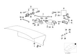 Varilla de unión OEM 51241946130 para BMW Serie 5 E34 (518i, 520i) capó trasero. Original BMW.