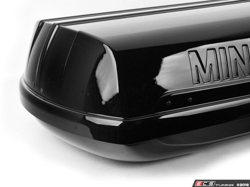 Caixa de tejadilho MINI 320 L preta metálica/antracite OEM 82732223388 para MINI R50, R53, R56, F56, F55, Clubman R55/F54, Countryman R60/F60/U25, Paceman R61, Aceman J05... e muito mais. MINI originais.