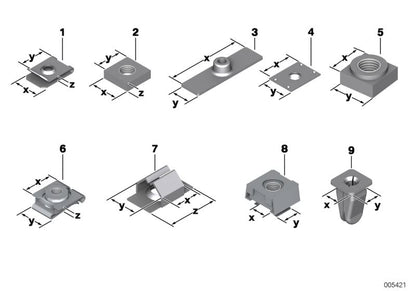 Tuerca de fijación M6 OEM 41117064480 para BMW E81, E82, E87, E88, F20, F21, F22, F23, F30, F31, F32, F33, F36, F10, F11, G20, G30, G01, G05, G07 y más. Original BMW.