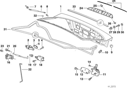 Perno esférico M6 OEM 41628186348 para BMW E36, Z3, i3, I01, I01N. Compatible con sistemas de cierre de capó y maletero. Original BMW.