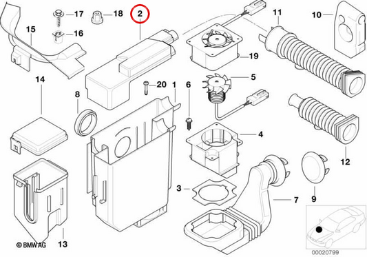 Coperchio di scatola elettronica OEM 12901433924 per BMW E36 e Z3. BMW originale.