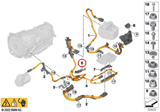 Suporte de cabo OEM 12905A398A8 para BMW G60, G61, G70. BMW genuíno.