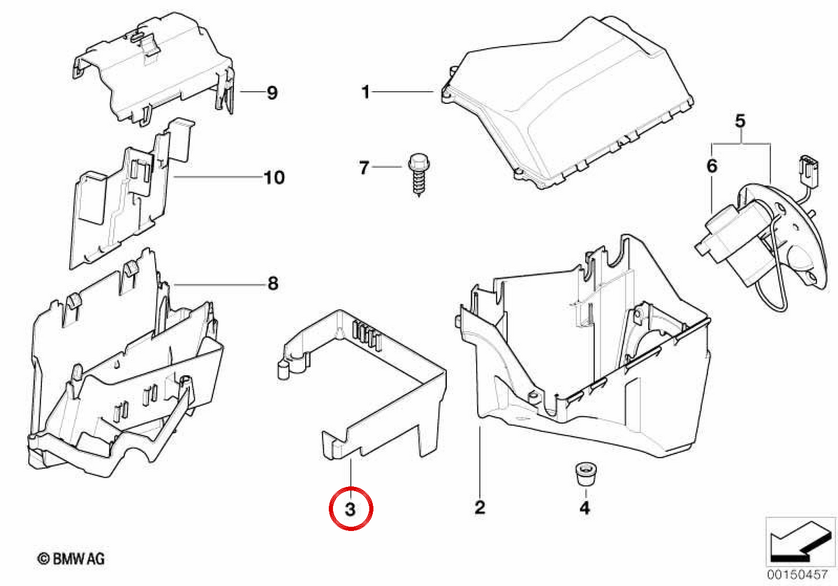 OEM relay support 12907534513 for BMW E46, E85. Original BMW.