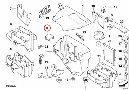 OEM Holding Clip 12907789806 für BMW E60, E61, E63, E64. Original BMW.
