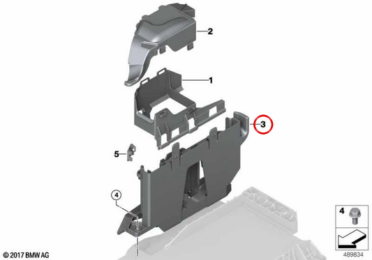 Soporte centralita OEM 12908581370 para BMW F40, F44, F45, F46, F48, F39, F55, F56, F57, F54, F60. Original BMW.