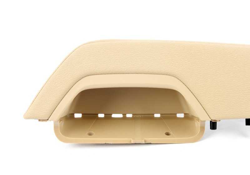 Reposabrazos izquierdo beige OEM 51417246395 para BMW F25 y F26 (X3, X4). Compatible con versiones sDrive y xDrive. Original BMW.