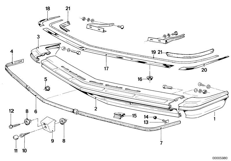 Left cover for BMW E24 (OEM 51111838797). Original BMW