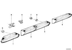 Listón parachoques lateral trasero derecho OEM 51131942698 para BMW Serie 3 E30 (1982-1991). Original BMW.