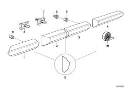 Listón parachoques lateral trasero derecho OEM 51131942698 para BMW Serie 3 E30 (1982-1991). Original BMW.