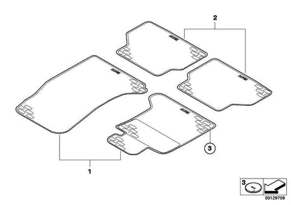 Juego De Alfombrillas Goma Delanteras Antracita Lhd Para Bmw E60 E61 . Original Recambios