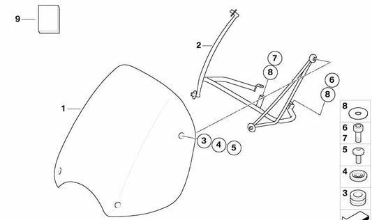 Soporte inferior OEM 46637658986 para motos BMW R850R, R1150R, Rockster. Original BMW Motorrad.