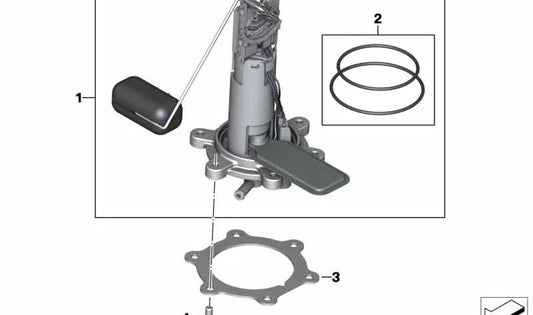 Soporte metálico para bomba de combustible OEM 16118561609 para BMW Motorrad G 310 R (2016-2026), G 310 GS (2017-2025), G 310 RR (2022-2026). Original BMW Motorrad.