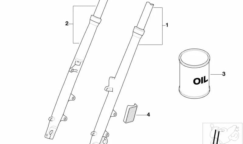 Ramo do garfo esquerdo OEM 31427678879 para motocicletas BMW K1200GT, K1200RS. Originais BMW Motorrad.