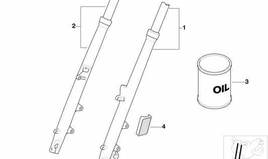 Ramo do garfo esquerdo OEM 31427678879 para motocicletas BMW K1200GT, K1200RS. Originais BMW Motorrad.