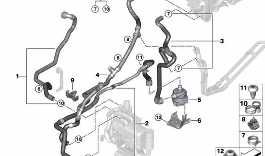 OEM refrigerant hose 64216821656 for BMW X7 G07, G07N. Original BMW.