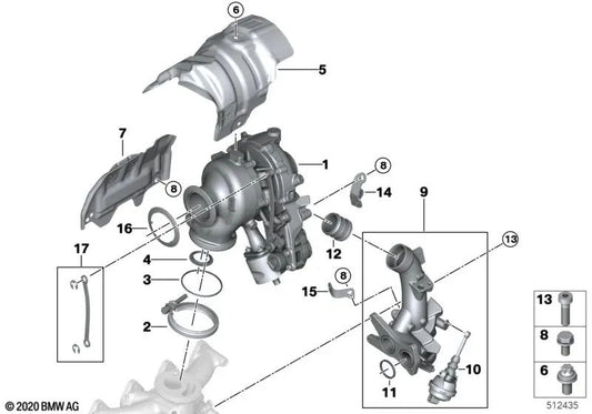 Kit de reparo de barra estabilizadora para BMW F48N, F39 (OEM 11657926388). BMW original