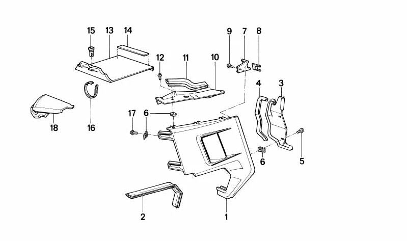 Left cover OEM 46632308003 for BMW motorcycles K100 RT, K100 LT, K75 RT... and more. Original BMW Motorrad.
