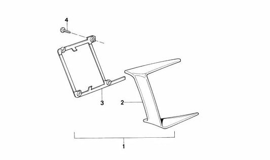 Placa de sujeción derecha OEM 46632303454 para motos BMW K100, K100 RS, K100 RT, K100 LT. Original BMW Motorrad.