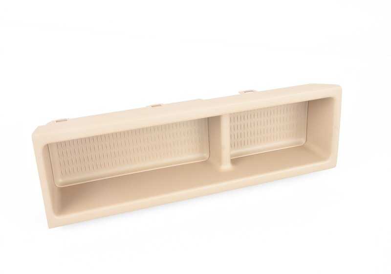 Suplemento consola central delantero OEM 51168217929 para BMW E46. Color Hellbeige. Original BMW.