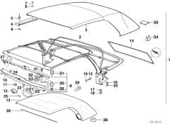 Placa de base derecha OEM 54318222930 para BMW Serie 3 E36 318i, 320i. Original BMW.