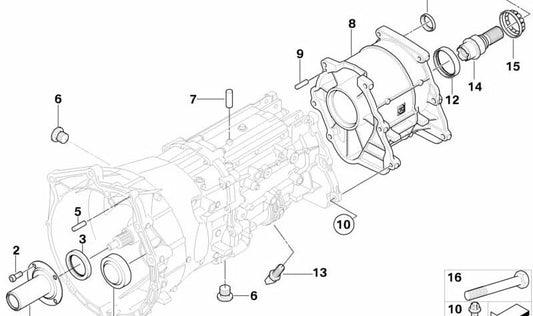 Tubo guía OEM 23117632433 para BMW E83. Original BMW.