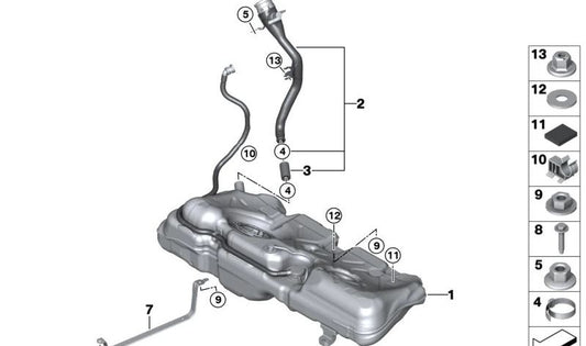 Cinta de sujeción OEM 16117409234 para MINI F55, F56, F57, F55 LCI, F56 LCI, F57 LCI. Original MINI.