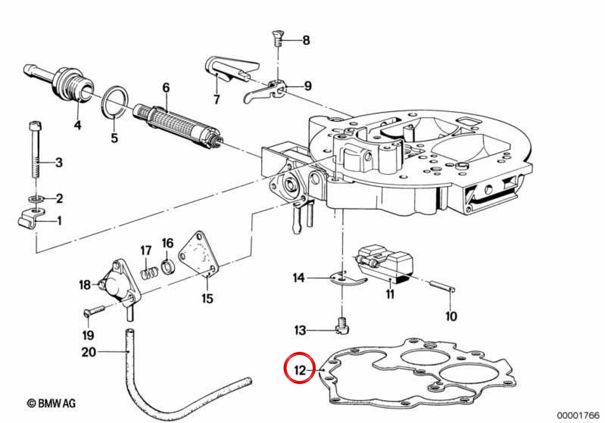 OEM Board 13111253049 für BMW E12. Original BMW.